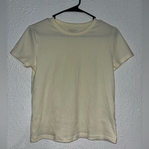 American Apparel Cream Ribbed T-Shirt Baby tee